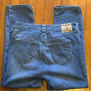 True Religion Jennie Curvy Mid Rise Capri Womens Size 29